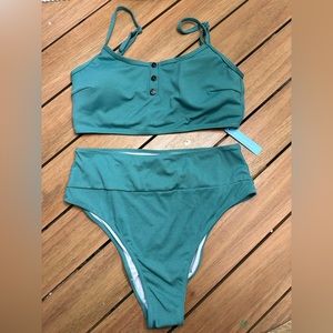 Brand New Teal Ribbed Bikini